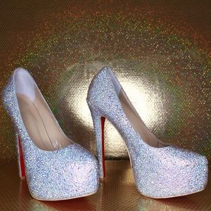Crystal Embellished, Red Bottom Pumps